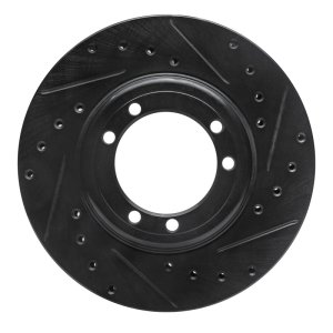 Hummer H1 Brake Rotor (1) - Front/Rear Right - R1 Concepts - Drilled & Slotted - Black - `92-`04